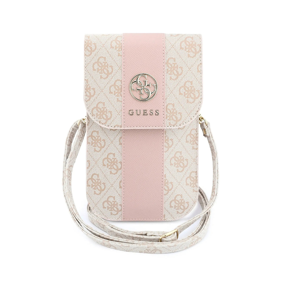 GUESS Bolso Cruzado con Banda Central 4G, Rosa