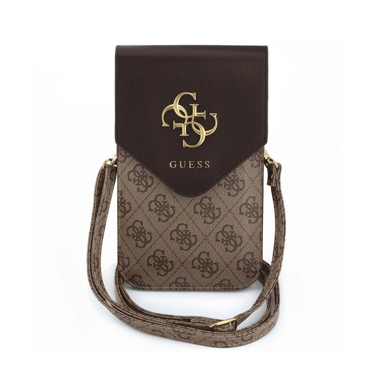 GUESS Bolso Cruzado con Estampado 4G, Marrón