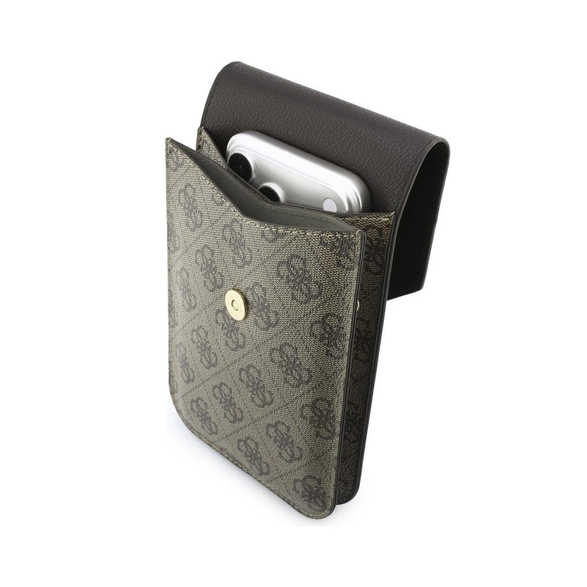 GUESS Bolso Cruzado con Estampado 4G, Marrón