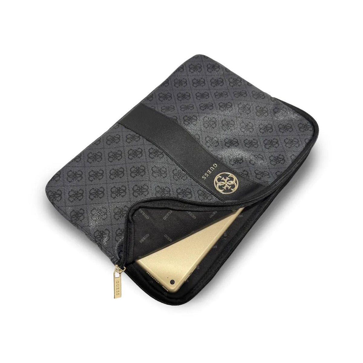GUESS Funda para Portátil de 14" con Banda Central 4G, Negro