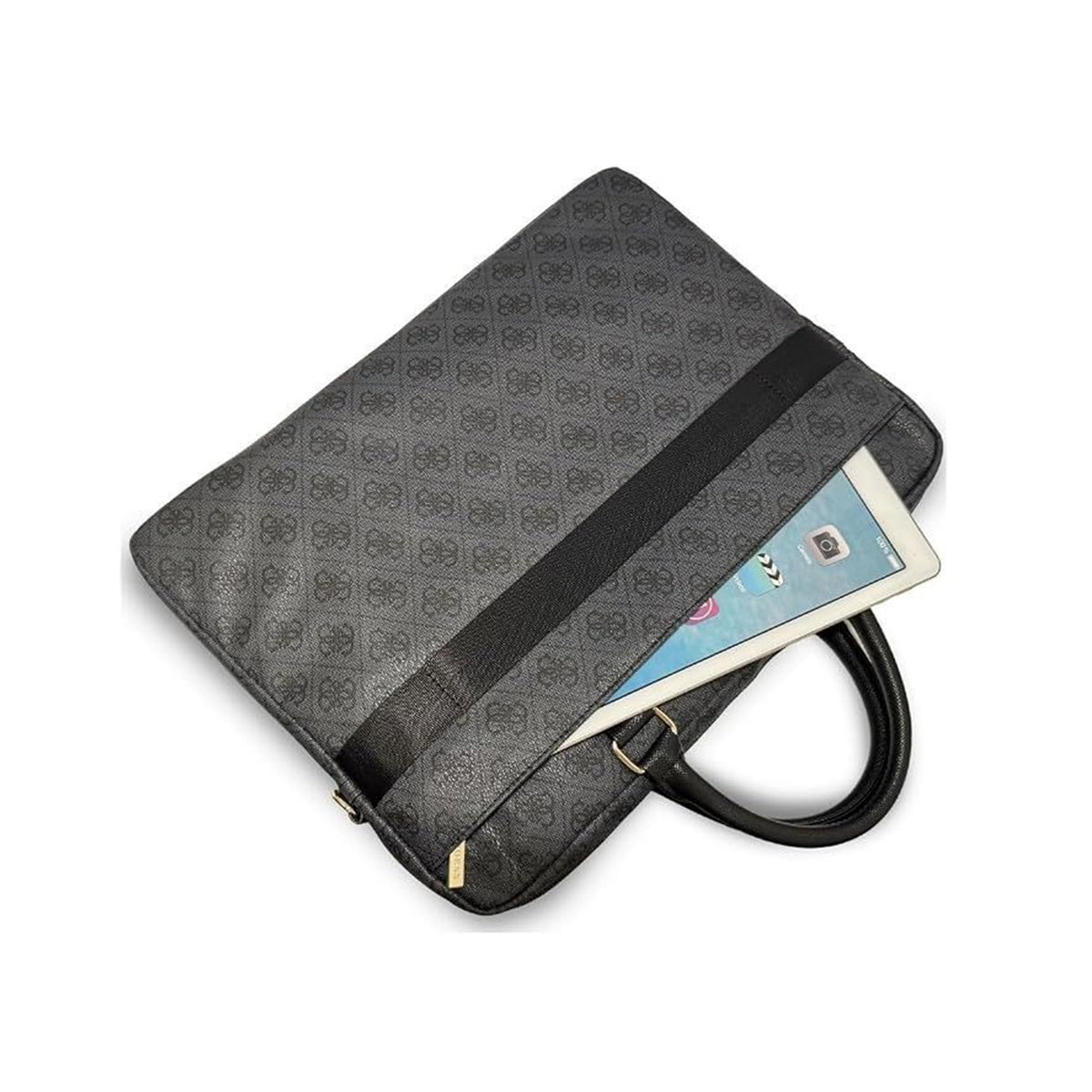 GUESS Maletín con Banda Central 4G, Negro