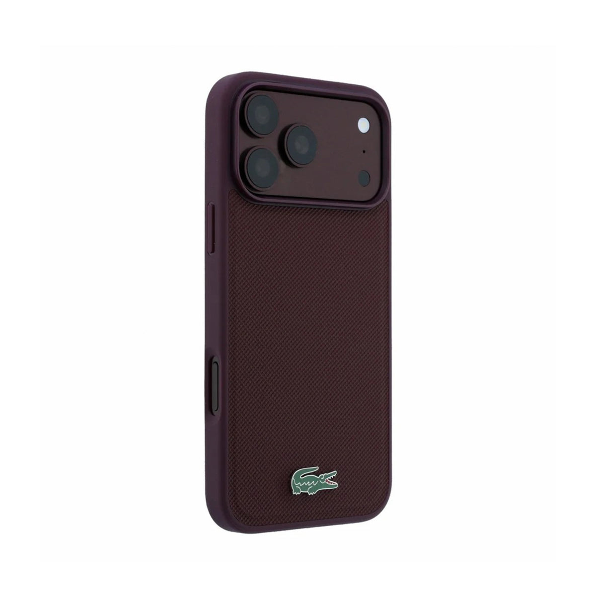 Lacoste Funda Petit Piqué para iPhone 17 Pro Max/18 Pro Max Compatible con MagSafe, Burdeos
