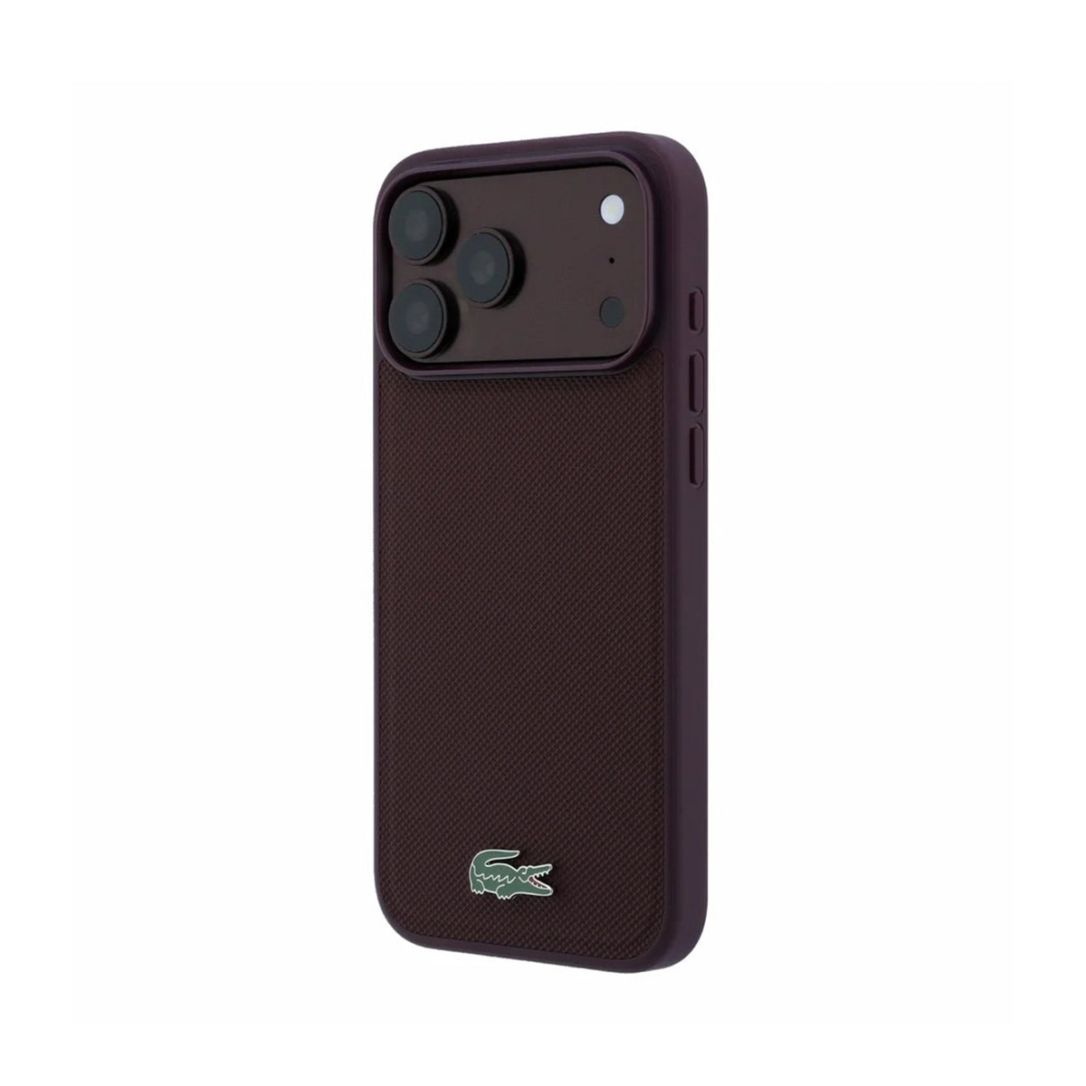Lacoste Funda Petit Piqué para iPhone 17 Pro Max/18 Pro Max Compatible con MagSafe, Burdeos