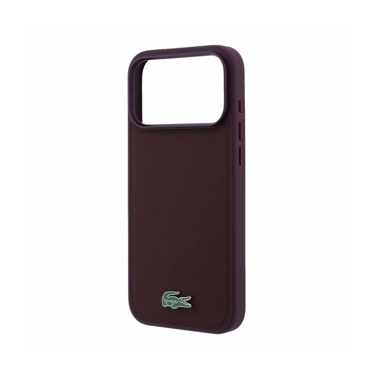 Lacoste Funda Petit Piqué para iPhone 17 Pro Max/18 Pro Max Compatible con MagSafe, Burdeos
