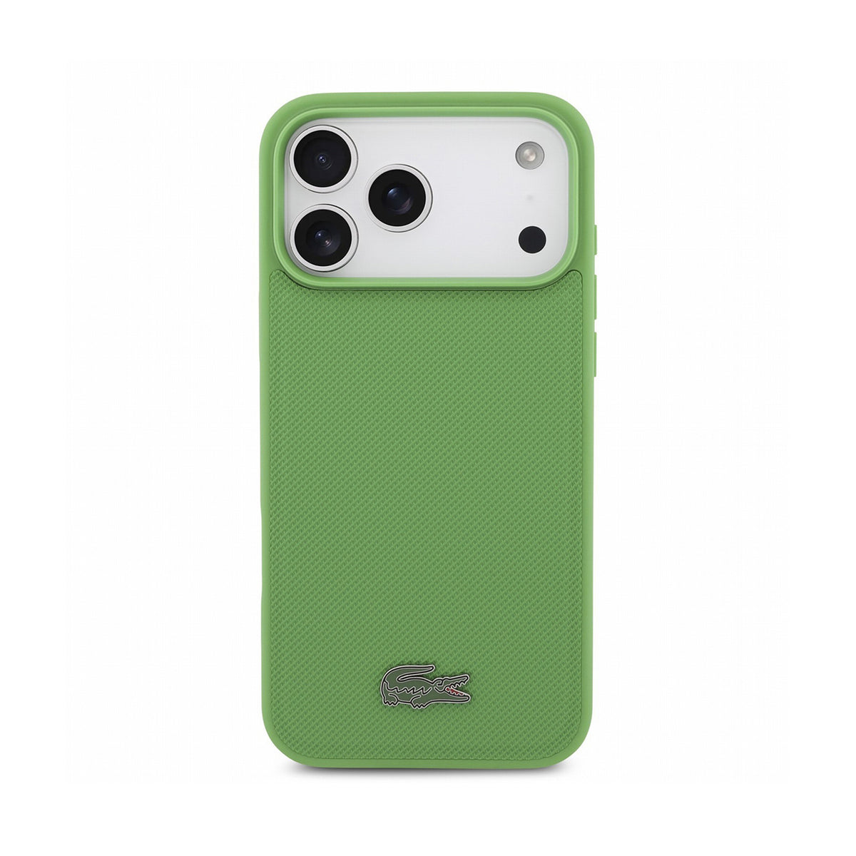 Lacoste Funda Petit Piqué para iPhone 17 Pro/18 Pro Compatible con MagSafe, Verde Botella