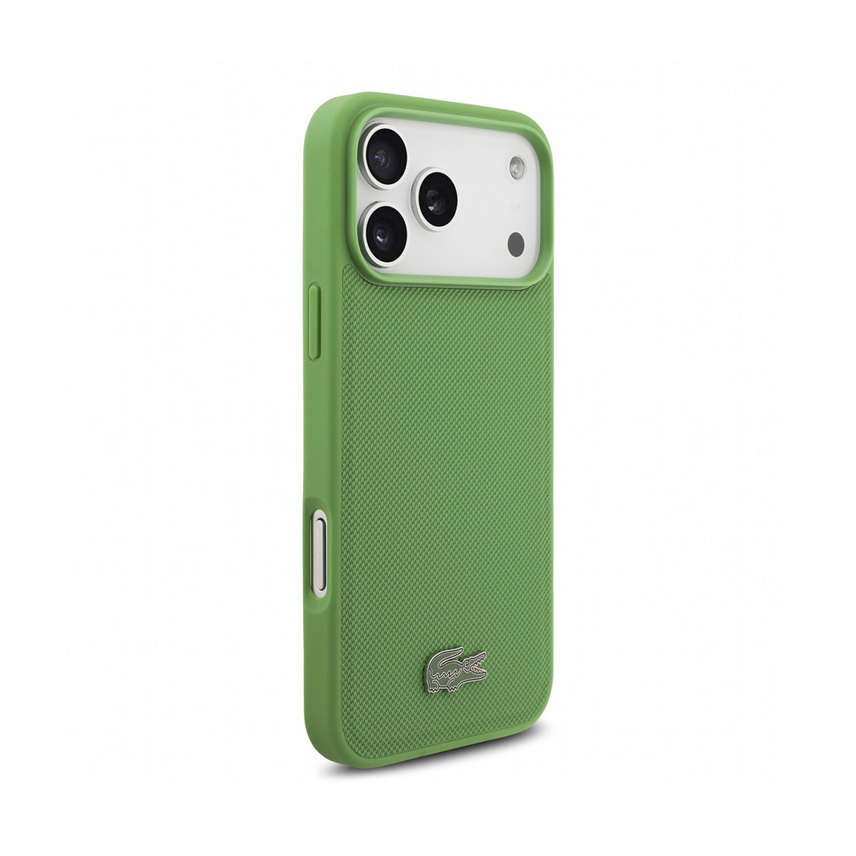 Lacoste Funda Petit Piqué para iPhone 17 Pro/18 Pro Compatible con MagSafe, Verde Botella