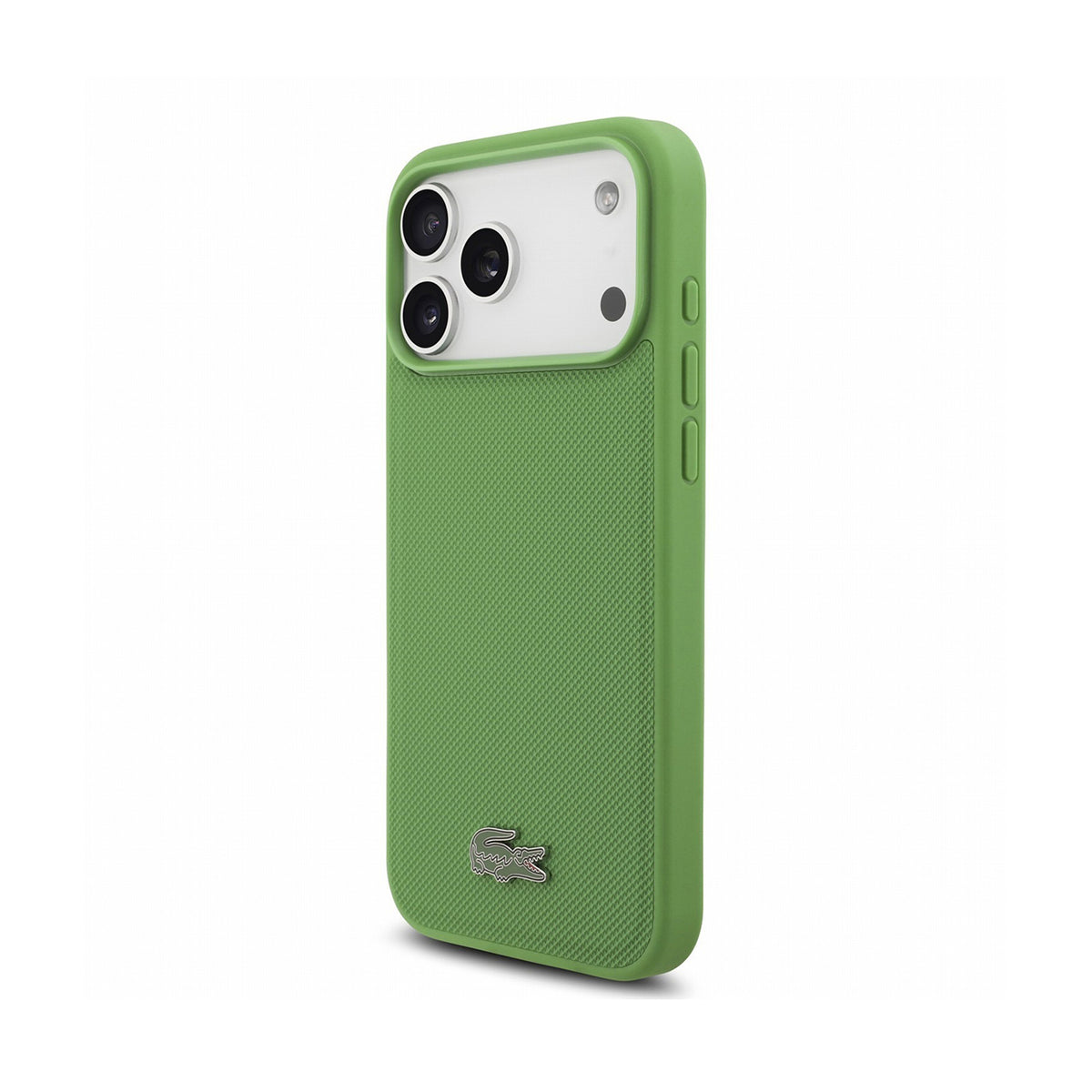 Lacoste Funda Petit Piqué para iPhone 17 Pro/18 Pro Compatible con MagSafe, Verde Botella