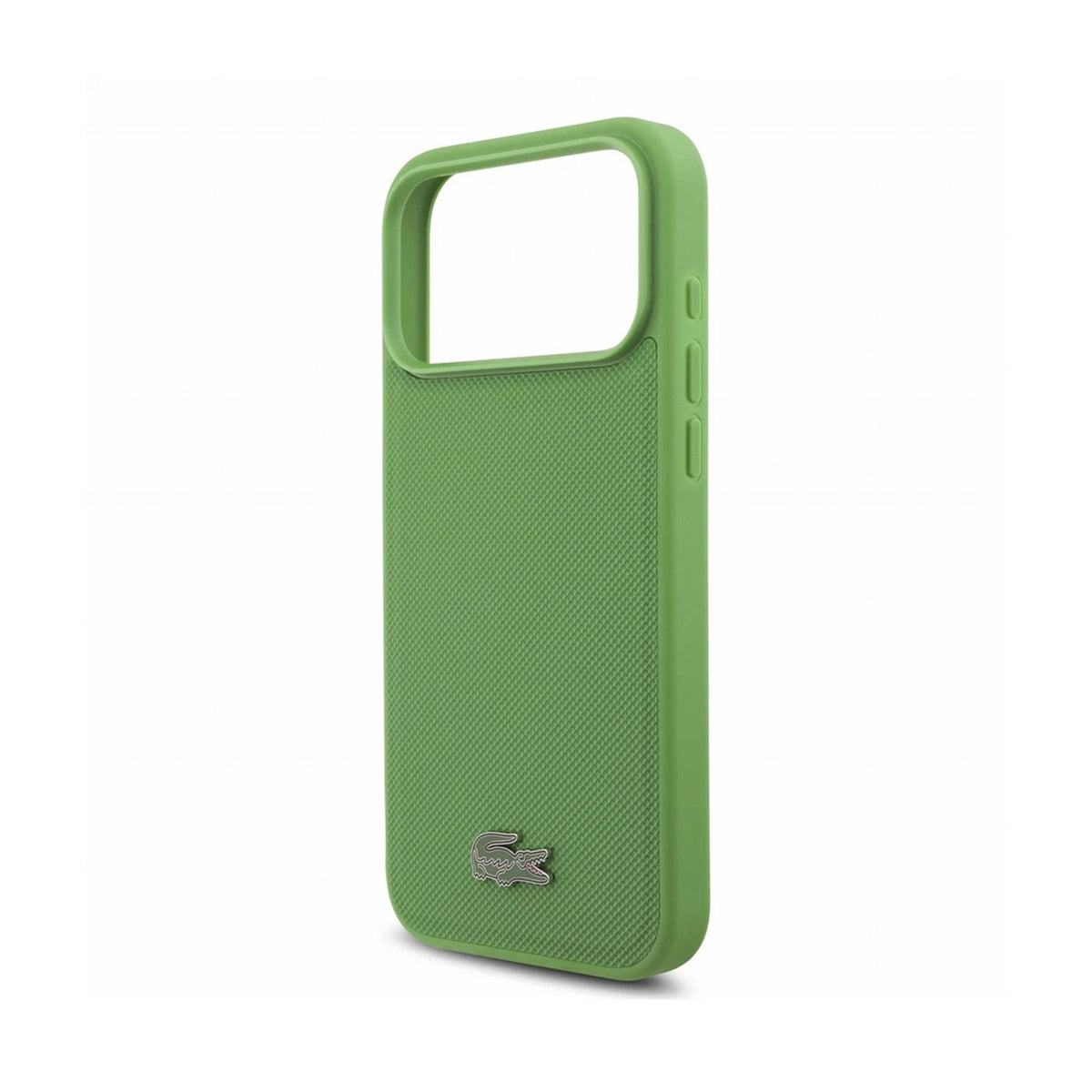Lacoste Funda Petit Piqué para iPhone 17 Pro/18 Pro Compatible con MagSafe, Verde Botella