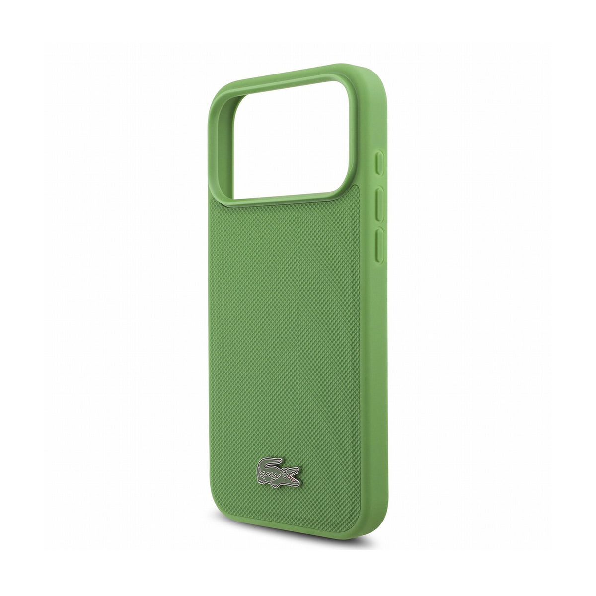 Lacoste Funda Petit Piqué para iPhone 17 Pro Max/18 Pro Max Compatible con MagSafe, Verde Botella