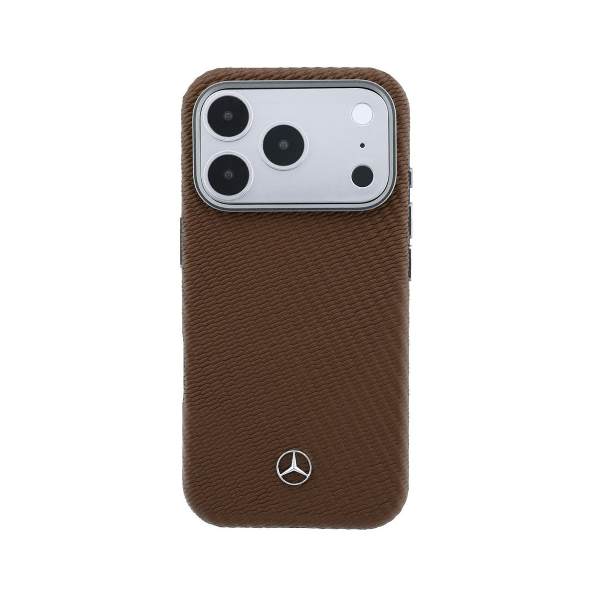 Mercedes-Benz Funda Textura Trenzada para iPhone 17 Pro/18 Pro Compatible con MagSafe, Camel