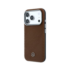 Mercedes-Benz Funda Textura Trenzada para iPhone 17 Pro/18 Pro Compatible con MagSafe, Camel