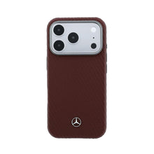 Mercedes-Benz Funda Textura Trenzada para iPhone 18 Pro Compatible con MagSafe, Burdeos