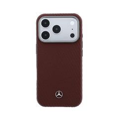 Mercedes-Benz Funda Textura Trenzada para iPhone 18 Pro Compatible con MagSafe, Burdeos
