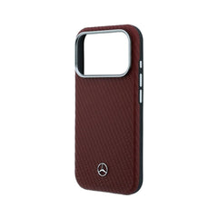 Mercedes-Benz Funda Textura Trenzada para iPhone 18 Pro Compatible con MagSafe, Burdeos