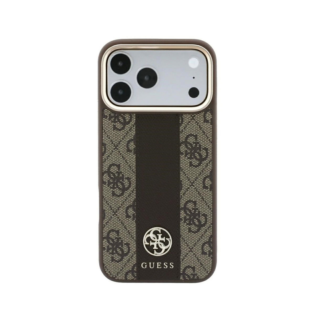 GUESS Funda Diseño 4G con Logos Clásicos para iPhone 18 Pro Compatible con MagSafe, Marrón