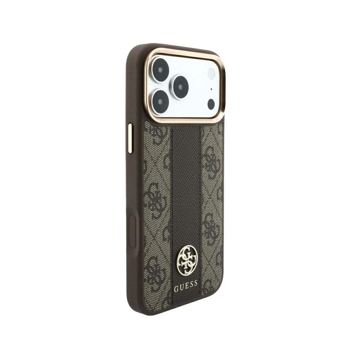 GUESS Funda Diseño 4G con Logos Clásicos para iPhone 18 Pro Compatible con MagSafe, Marrón