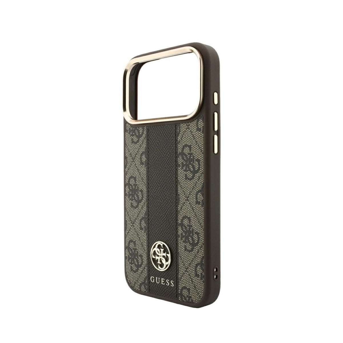 GUESS Funda Diseño 4G con Logos Clásicos para iPhone 18 Pro Compatible con MagSafe, Marrón