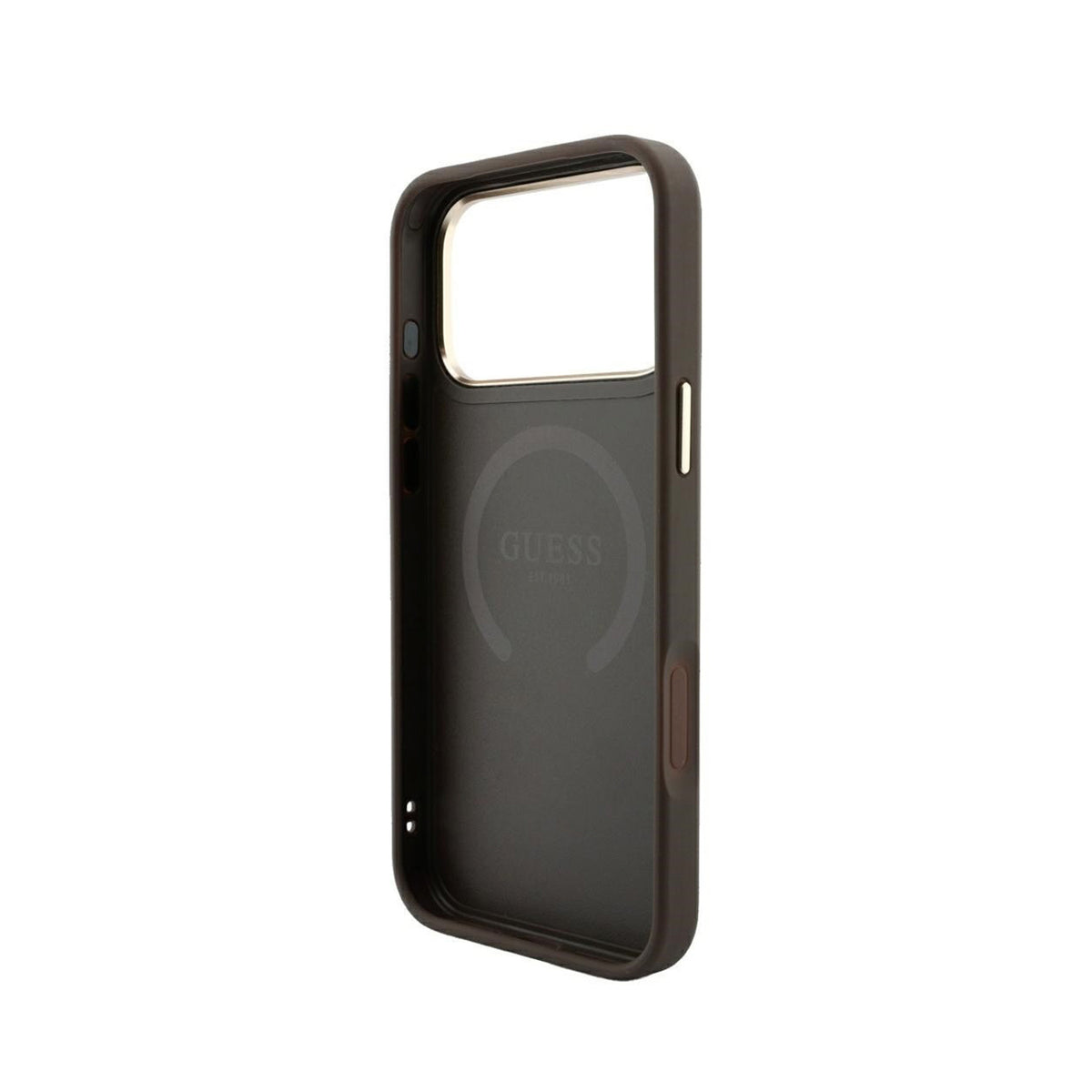 GUESS Funda Diseño 4G con Logos Clásicos para iPhone 18 Pro Max Compatible con MagSafe, Marrón