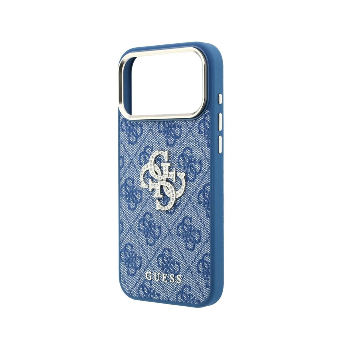 GUESS Funda 4G con Logo Strass para iPhone 18 Pro, Azul