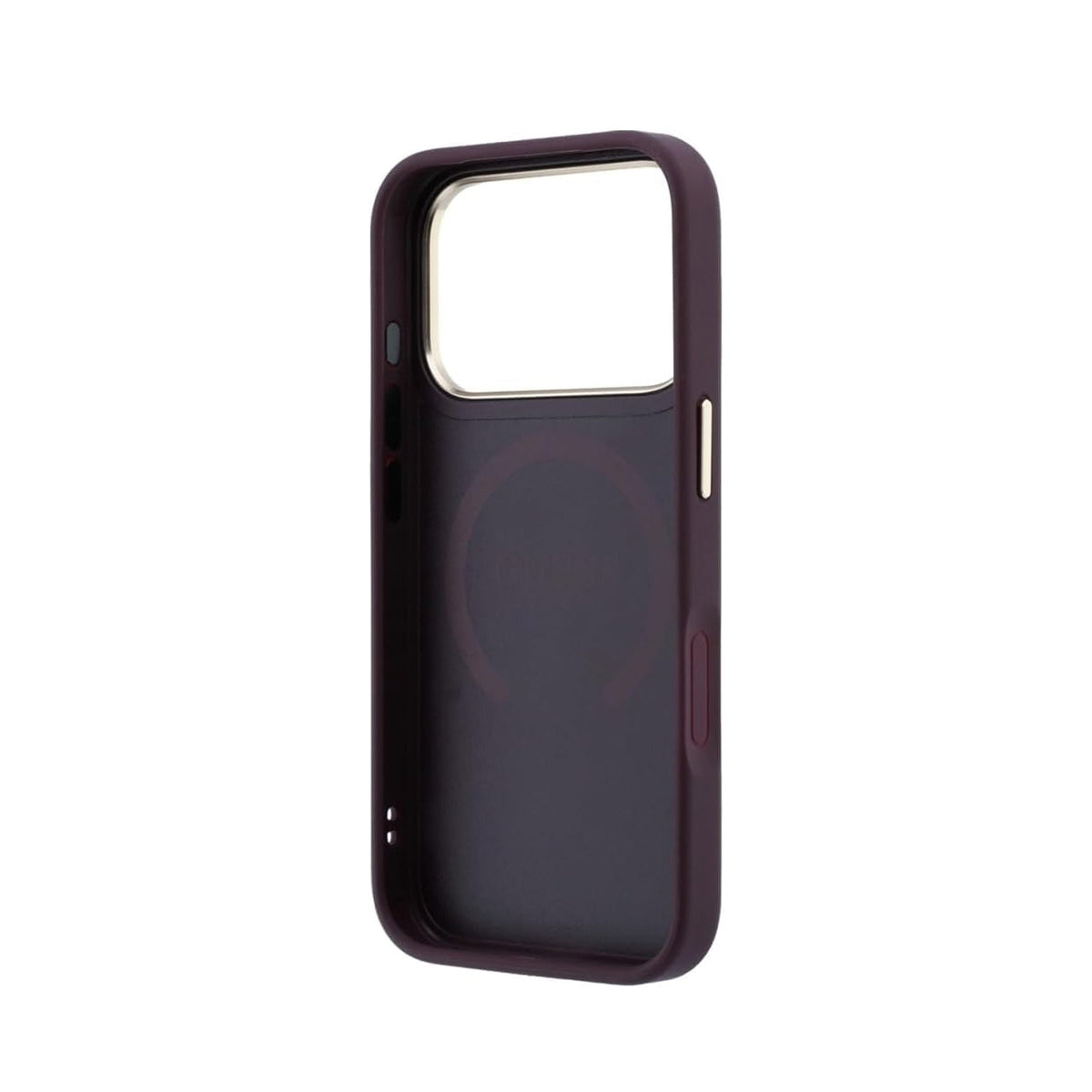 GUESS Funda Saffiano Peonía con Anillo para iPhone 18 Pro Max Compatible con MagSafe, Burdeos