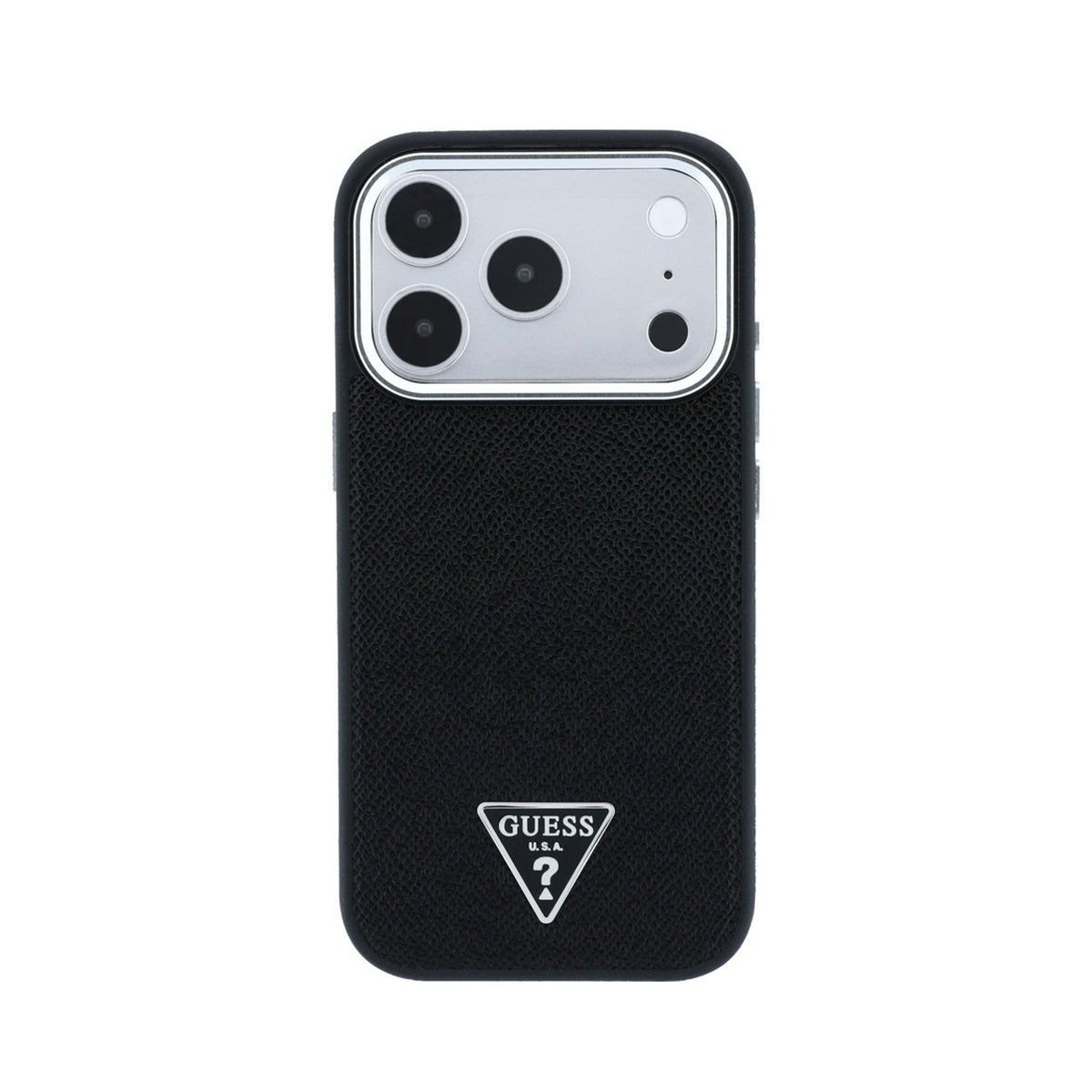 GUESS Funda Efecto Granulado para iPhone 18 Pro Compatible con MagSafe, Negra