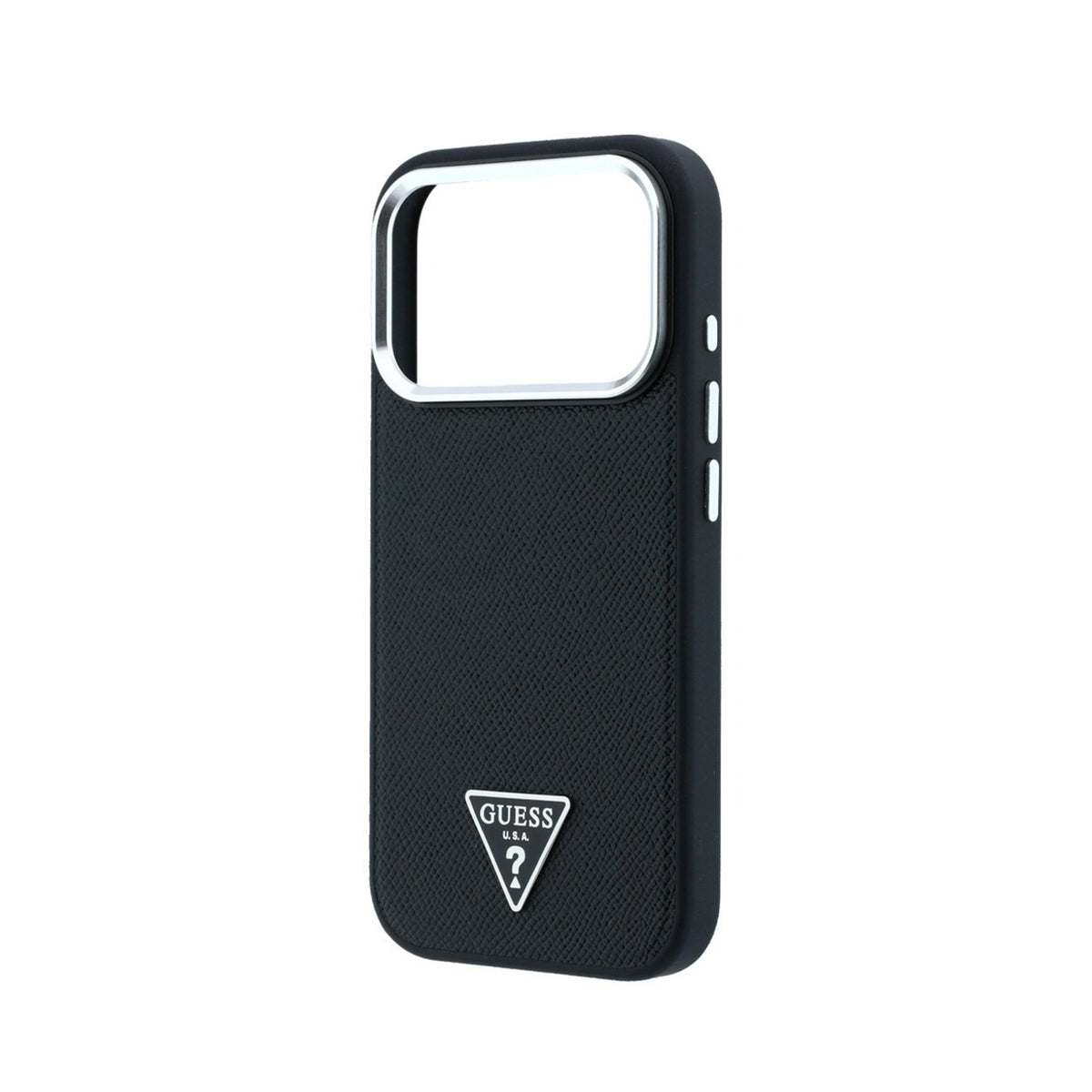 GUESS Funda Efecto Granulado para iPhone 18 Pro Compatible con MagSafe, Negra