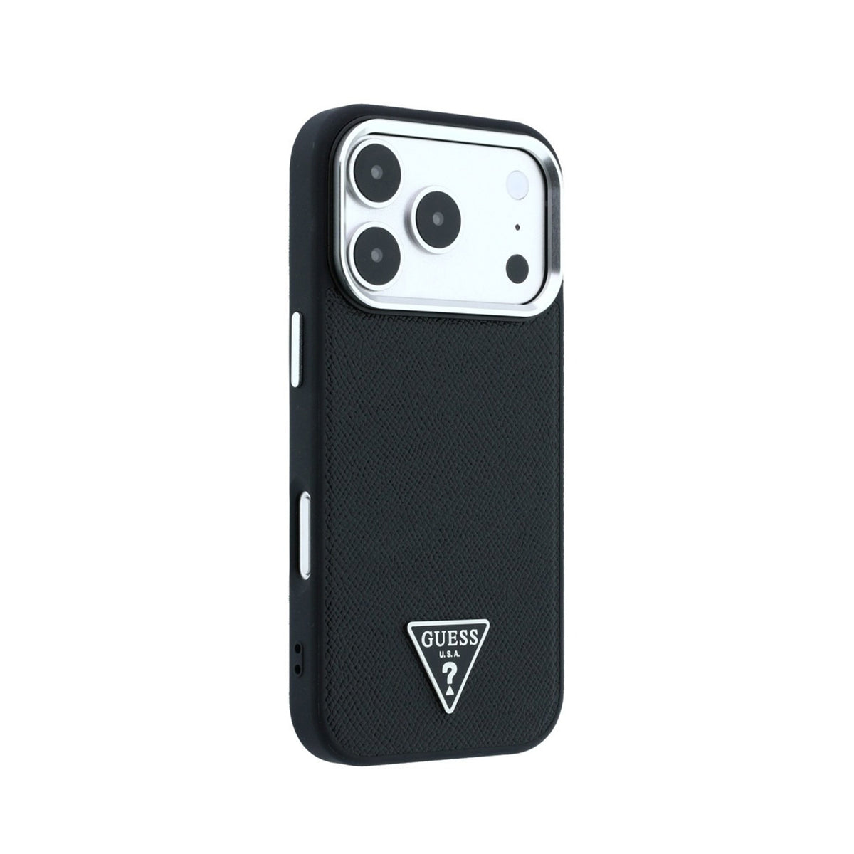 GUESS Funda Efecto Granulado para iPhone 18 Pro Max Compatible con MagSafe, Negra