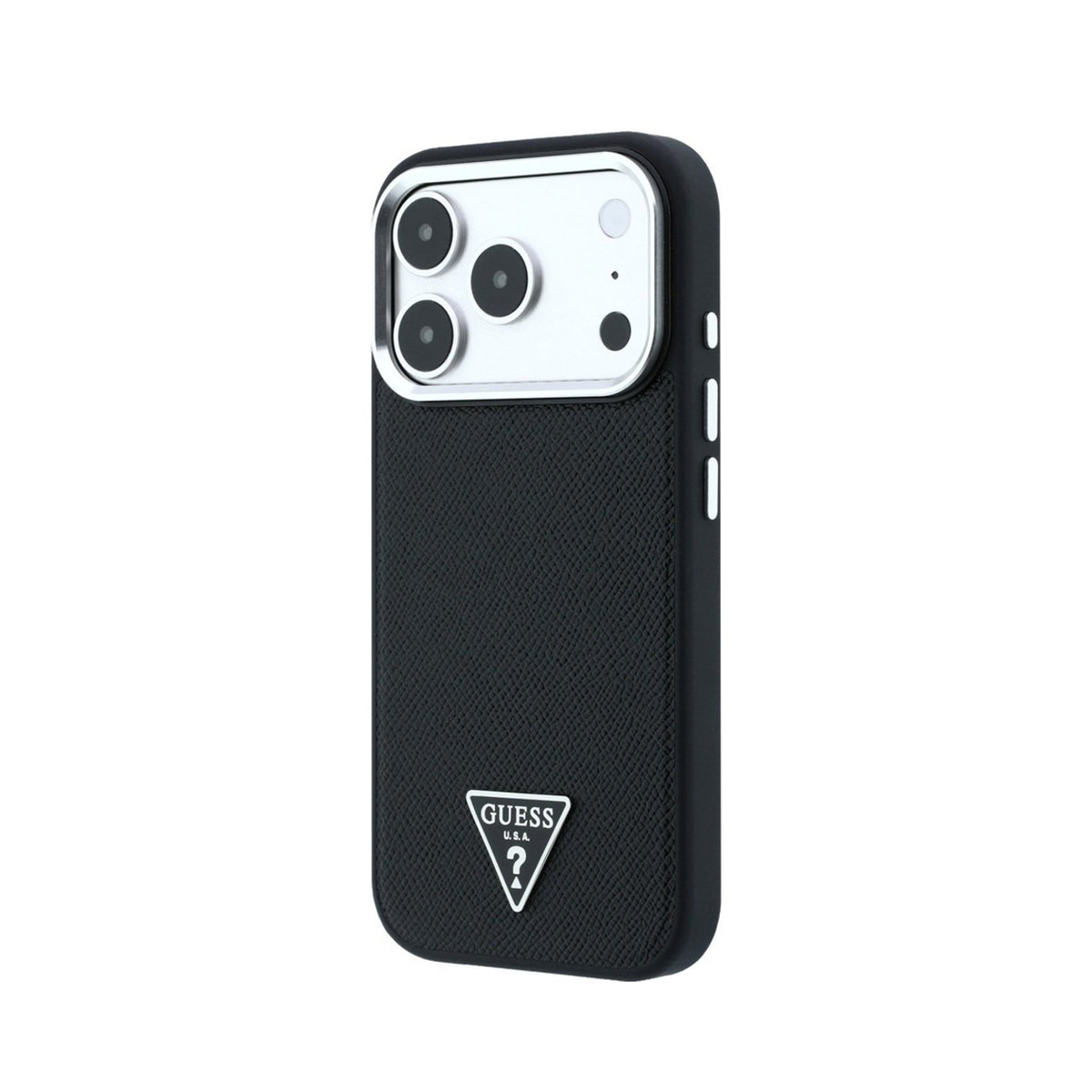 GUESS Funda Efecto Granulado para iPhone 18 Pro Max Compatible con MagSafe, Negra