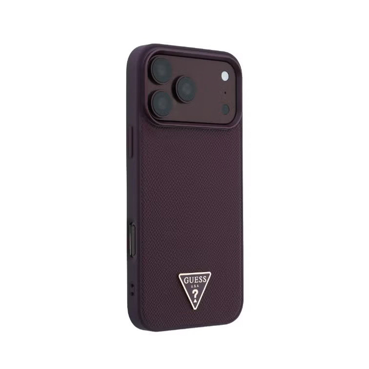 GUESS Funda Efecto Granulado para iPhone 18 Pro Max Compatible con MagSafe, Burdeos