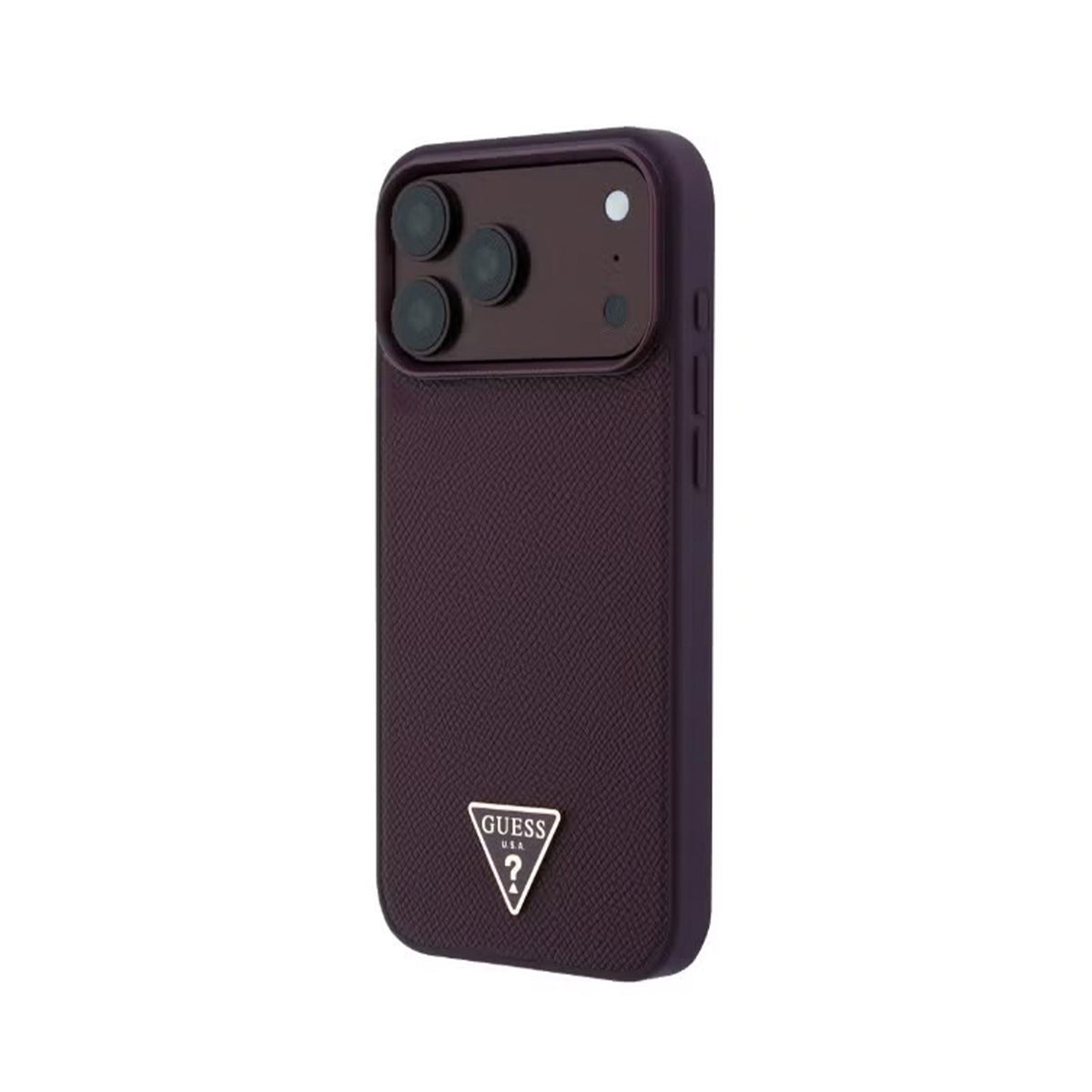 GUESS Funda Efecto Granulado para iPhone 18 Pro Max Compatible con MagSafe, Burdeos