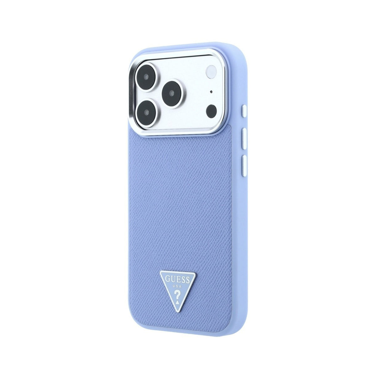 GUESS Funda Efecto Granulado para iPhone 18 Pro Compatible con MagSafe, Azul Claro