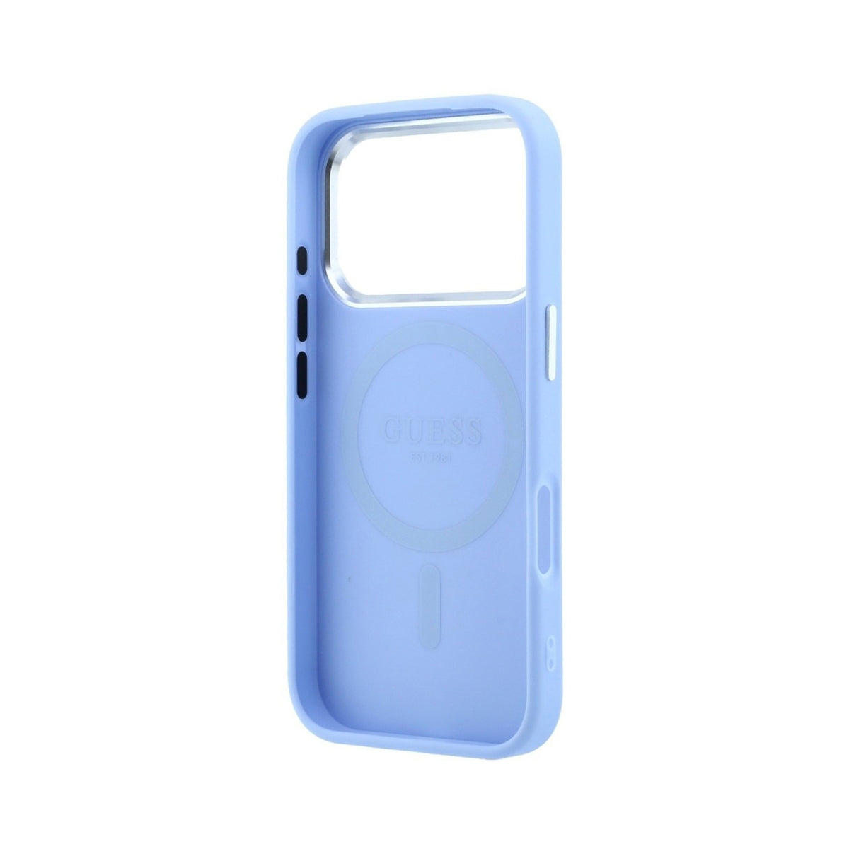 GUESS Funda Efecto Granulado para iPhone 18 Pro Max Compatible con MagSafe, Azul Claro