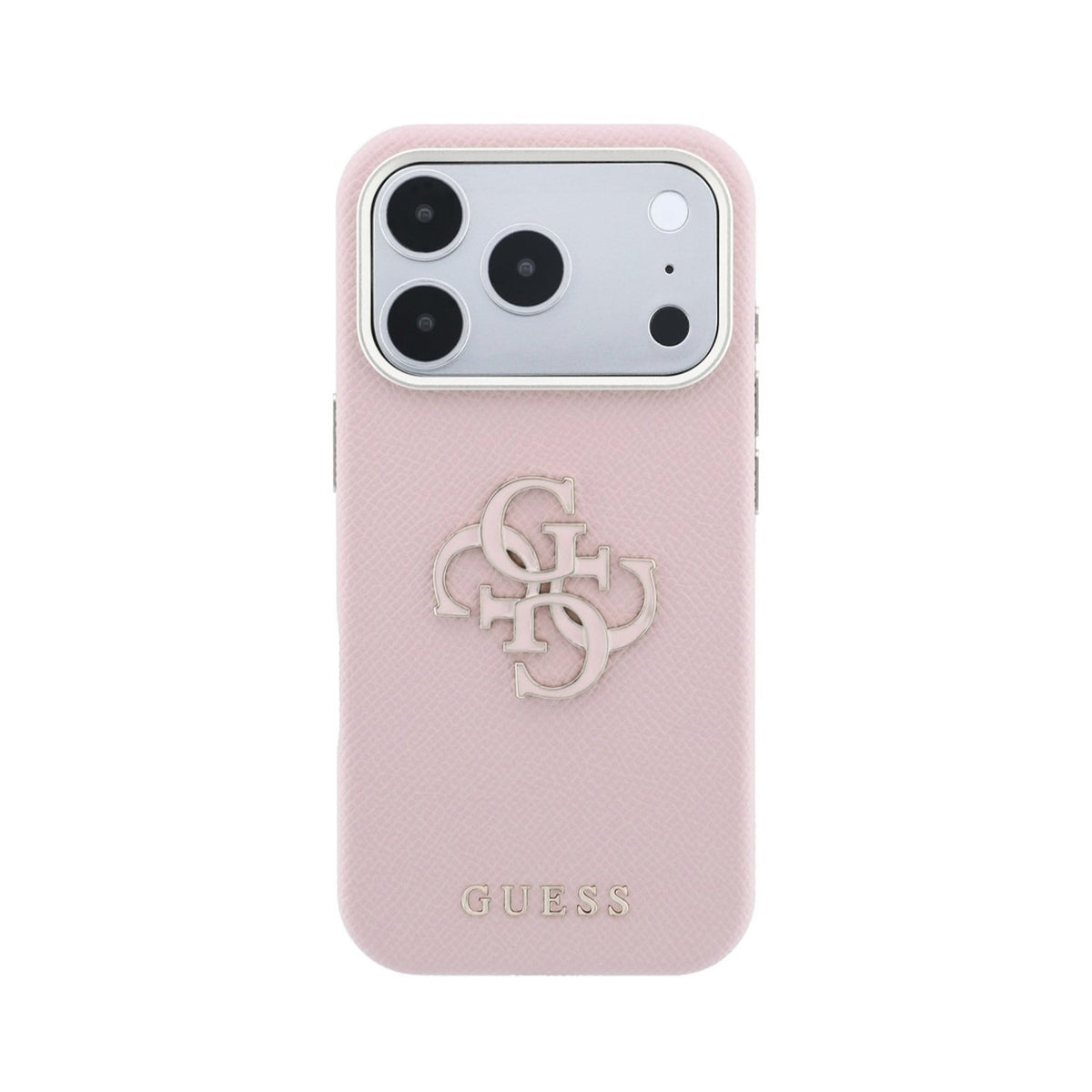 GUESS Funda Efecto Granulado con Logo de Resina para iPhone 18 Pro, Rosa