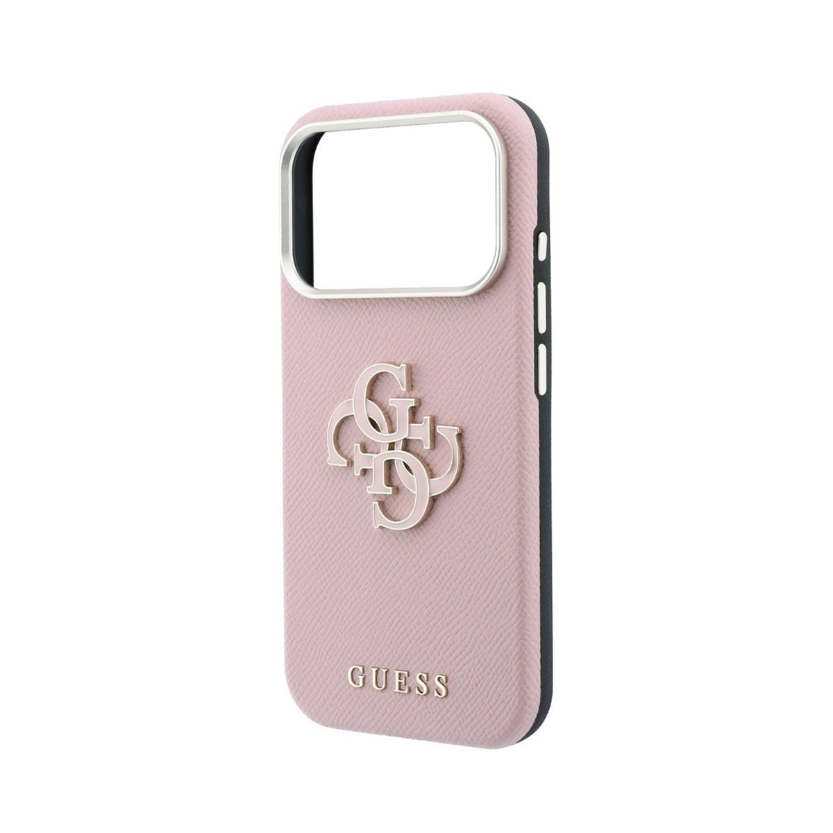 GUESS Funda Efecto Granulado con Logo de Resina para iPhone 18 Pro, Rosa
