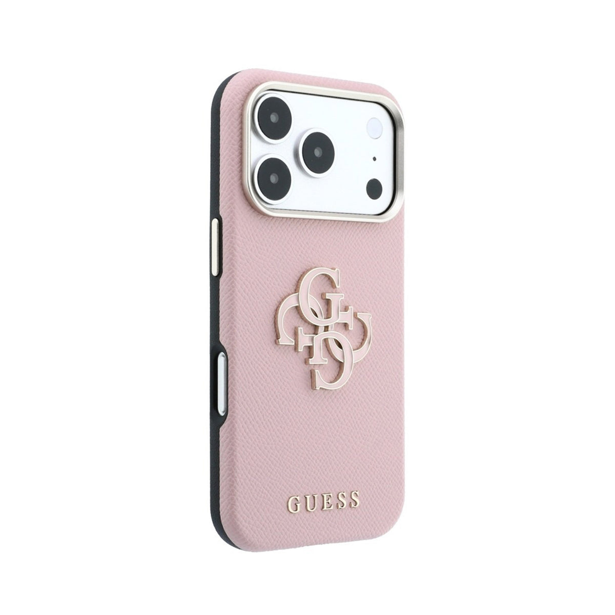 GUESS Funda Efecto Granulado con Logo de Resina para iPhone 18 Pro Max, Rosa