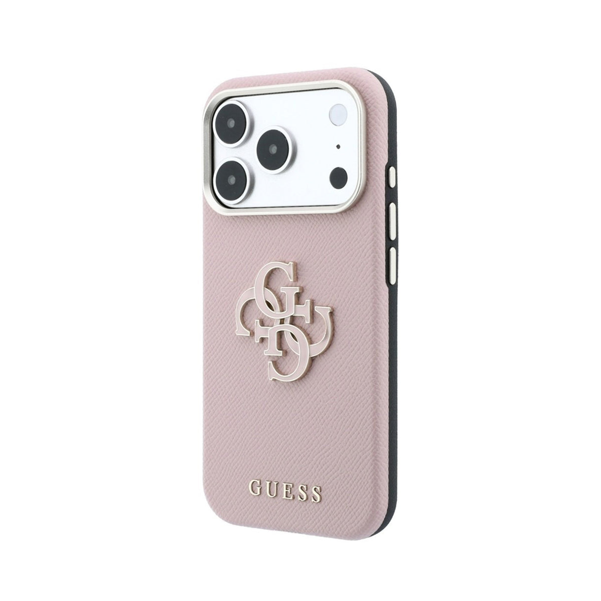 GUESS Funda Efecto Granulado con Logo de Resina para iPhone 18 Pro Max, Rosa