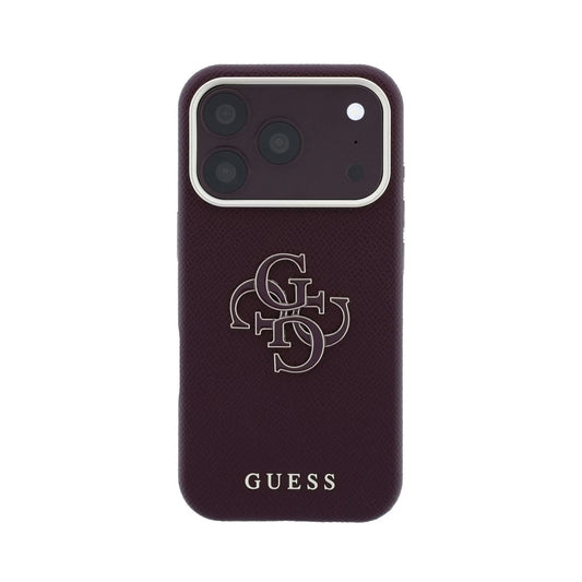 GUESS Funda Logo 4G para iPhone 18 Pro Max Compatible con MagSafe, Burdeos