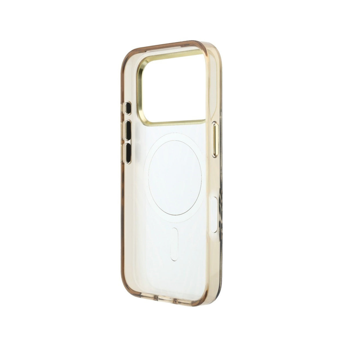 GUESS Funda Cebra con Brillos para iPhone 18 Pro Max Compatible con MagSafe, Dorada