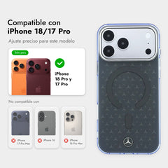 Mercedes-Benz Funda Signature para iPhone 17 Pro/18 Pro Compatible con MagSafe, Azul Marino