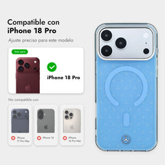 Mercedes-Benz Funda para iPhone 18 Pro Compatible con MagSafe, Azul Glacial