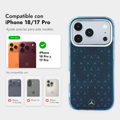 Mercedes-Benz Funda Exclusive para iPhone 17 Pro/18 Pro Compatible con MagSafe, Azul Marino