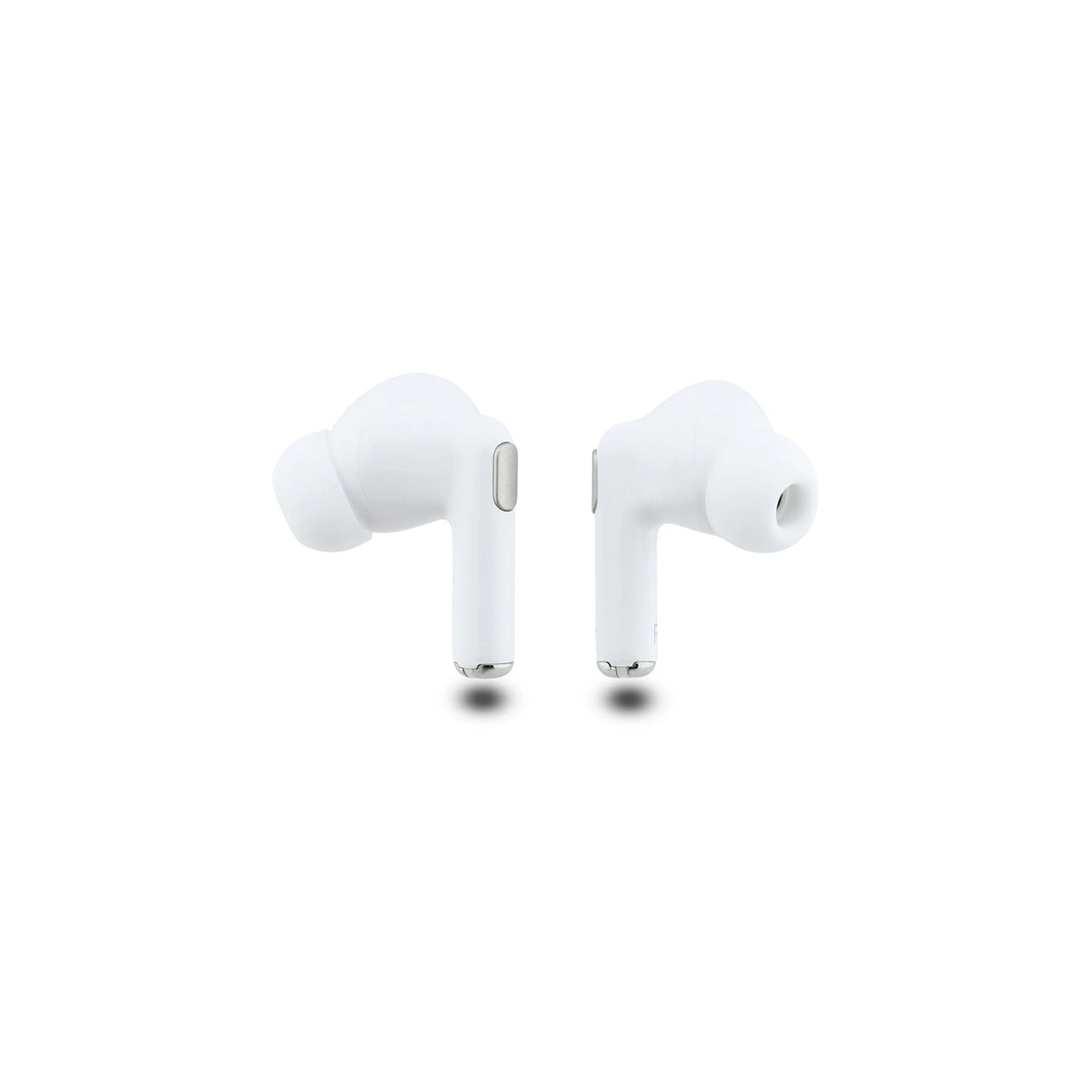 GUESS Auriculares Inalámbricos con Logo Clásico y Detalle Dorado, Blanco