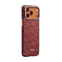 PITAKA Monogram-Gold/Red Ultra-Slim Case for iPhone 17 Pro max
