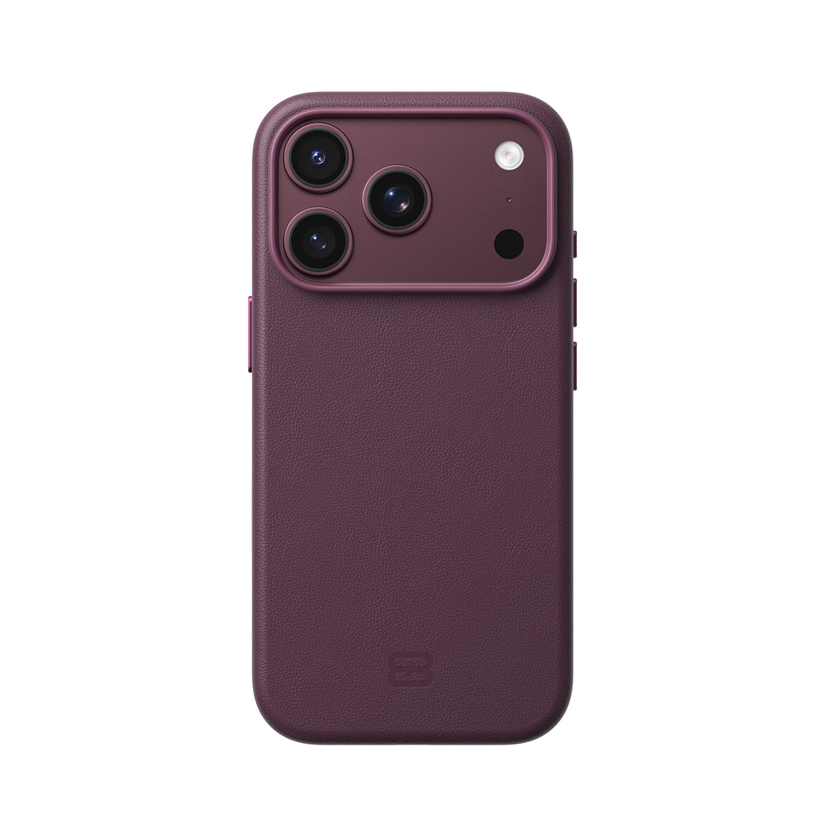 BLUEO Funda Efecto Piel Nappa para iPhone 17 Pro Max/18 Pro Max Compatible con MagSafe, Burdeos