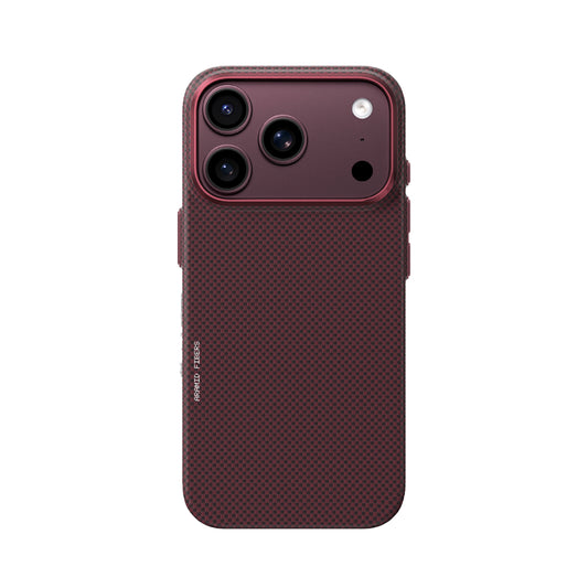 BLUEO Funda de Fibra de Aramida para iPhone 17 Pro Max/18 Pro Max Compatible con MagSafe, Burdeos