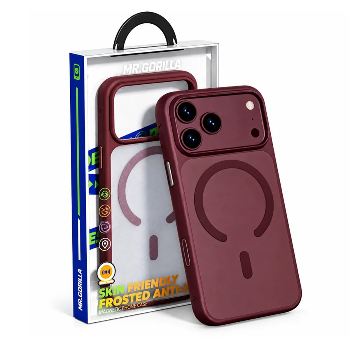 BLUEO Funda para iPhone 17 Pro Max/18 Pro Max Compatible con MagSafe, Antimanchas y Antideslizante, Burdeos