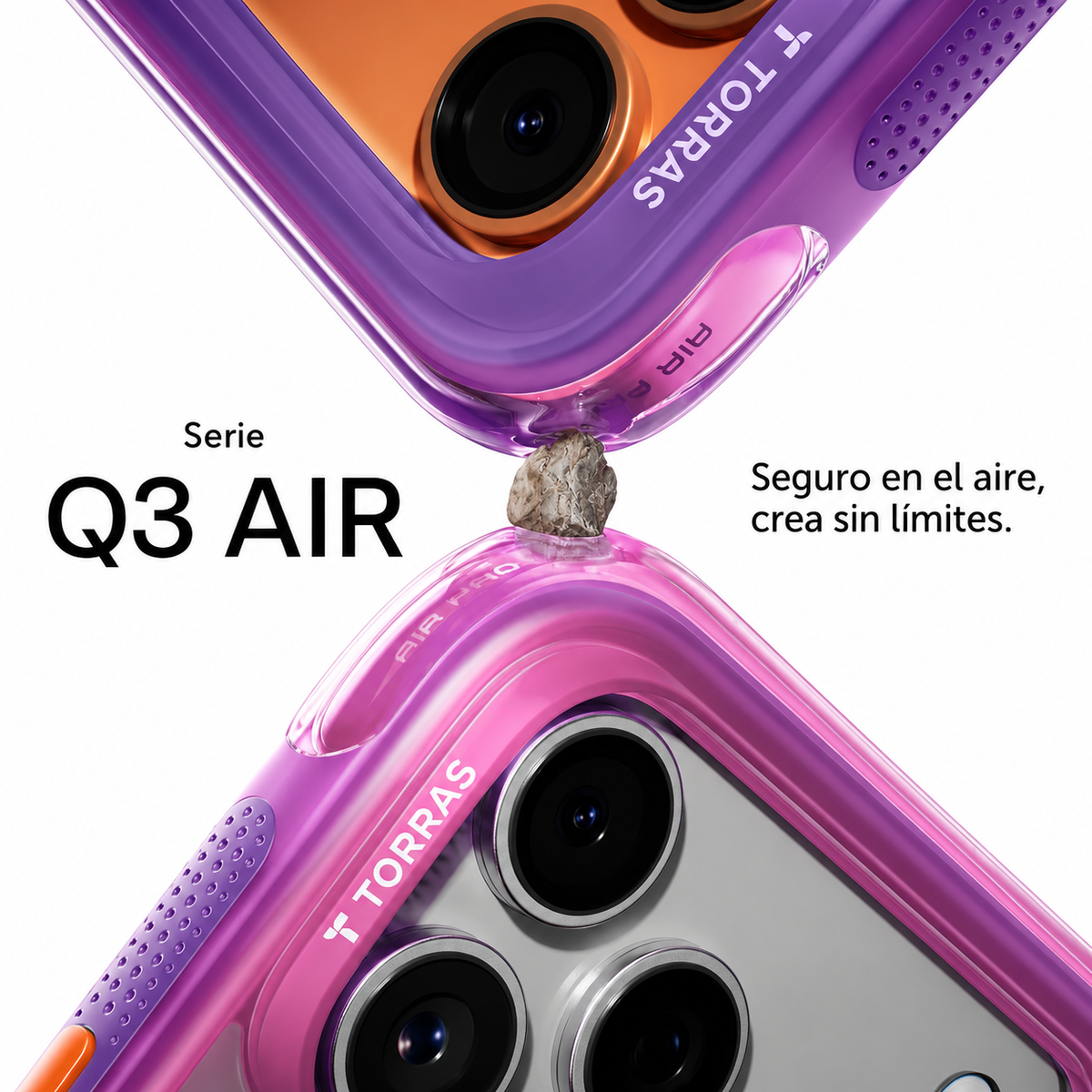 TORRAS Funda Ostand Q3 Air con Soporte para iPhone 17 Pro/18 Pro Compatible con MagSafe, Neon Pink