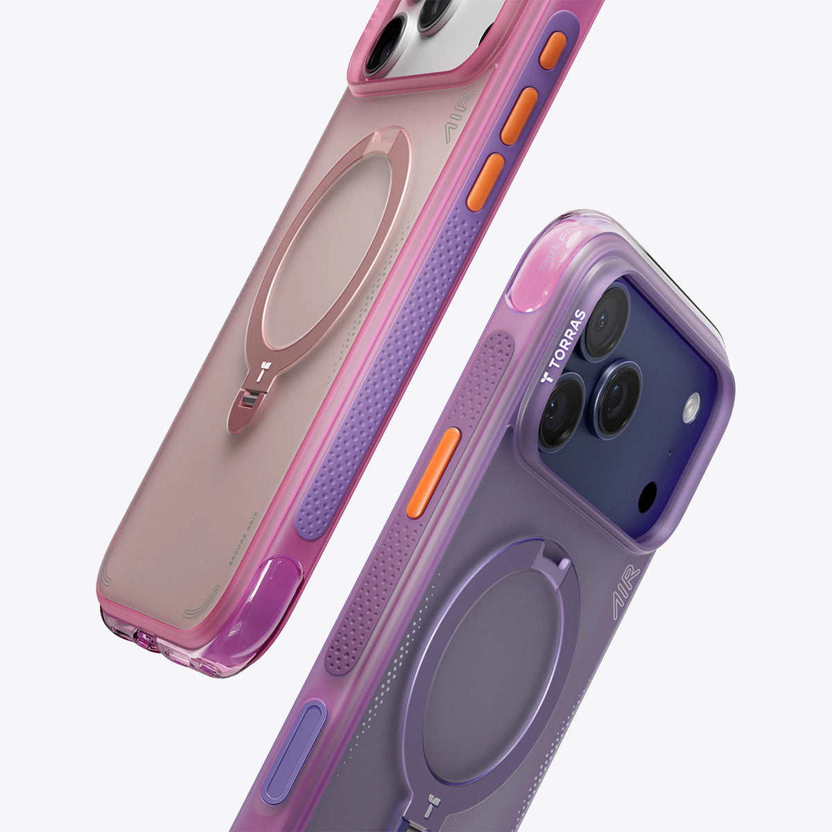 TORRAS Funda Ostand Q3 Air con Soporte para iPhone 17 Pro/18 Pro Compatible con MagSafe, Neon Pink