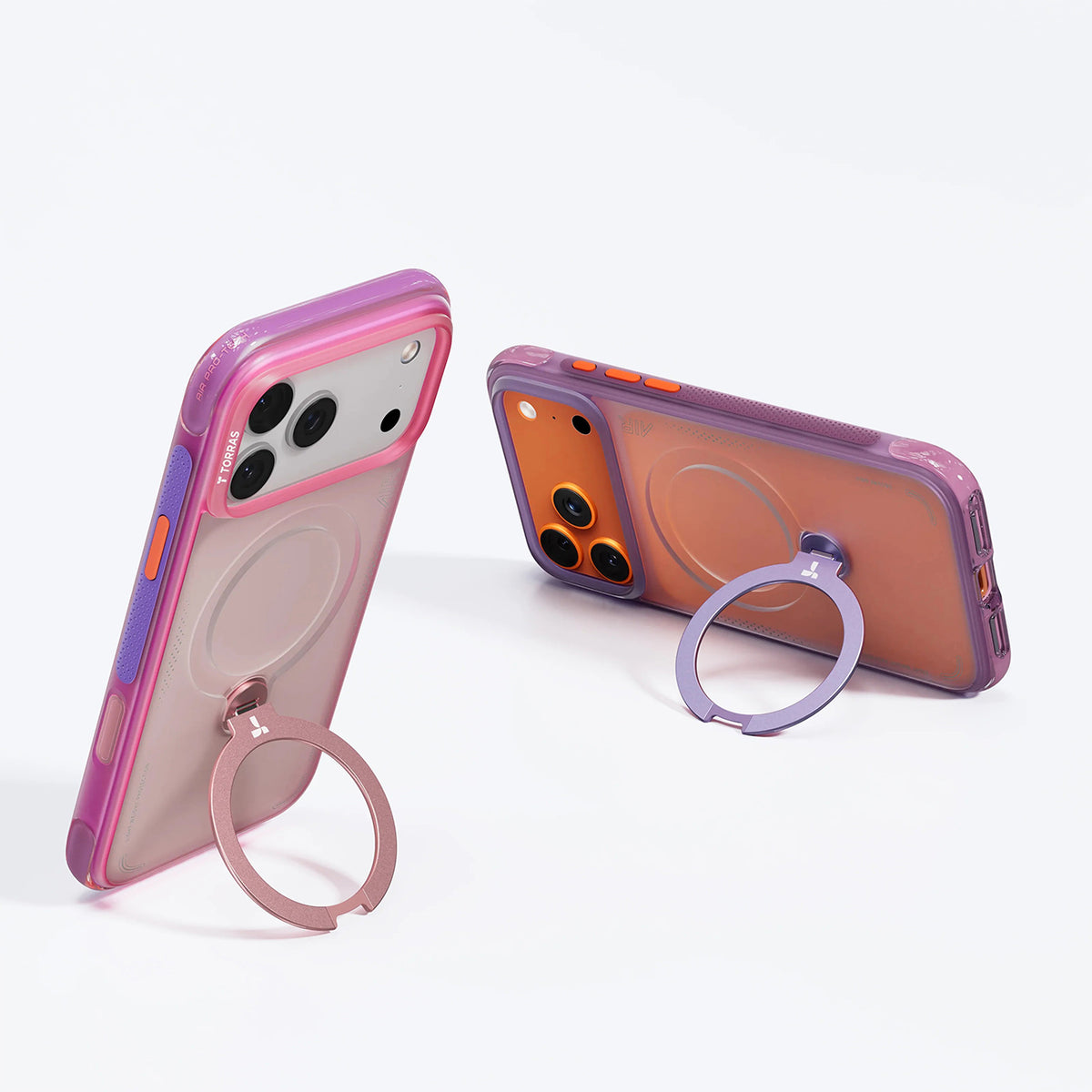 TORRAS Funda Ostand Q3 Air con Soporte para iPhone 17 Pro/18 Pro Compatible con MagSafe, Neon Pink