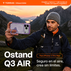 TORRAS Funda Ostand Q3 Air con Soporte para iPhone 17 Pro Max Compatible con MagSafe, Aurora Purple